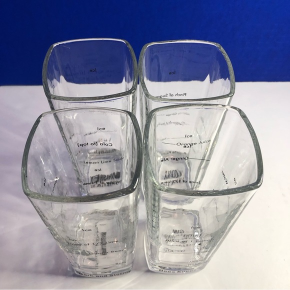Kikkerland Barware Tumblers Glasses Mixed Drink Vodka Rum Gin Whiskey Lot of 4 - Picture 6 of 7